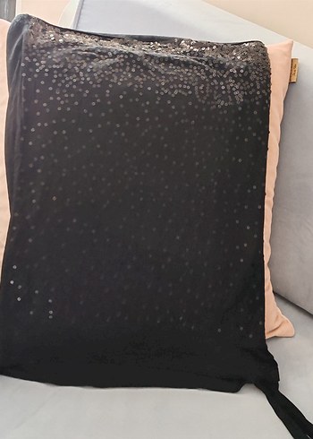 Gri/siyah 2 adet Drapeli Askılı Payetli Bluz - Görsel 6