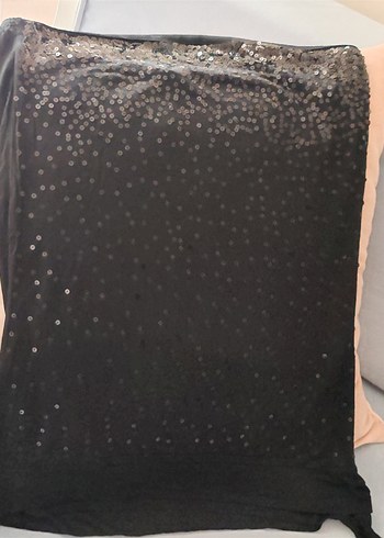 Gri/siyah 2 adet Drapeli Askılı Payetli Bluz - Görsel 7