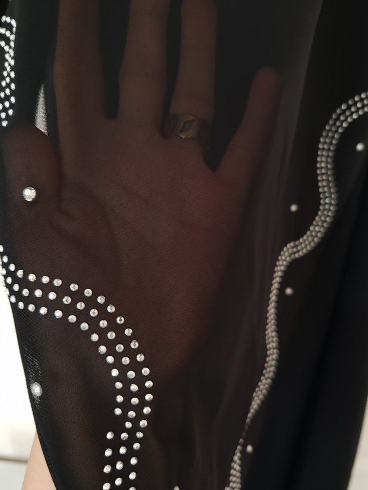 Uzun Siyah taşlı Gotik Kadın Elbise - Görsel 2