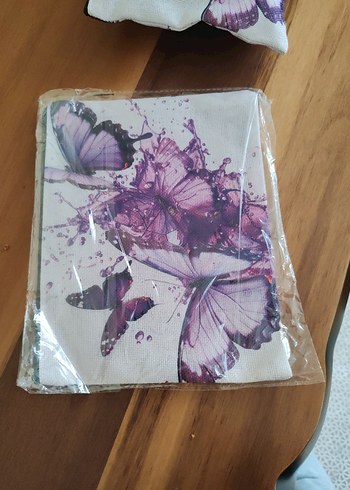 Mor Kelebek Baskılı Bohem çanta - Görsel 2