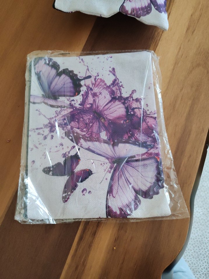 Mor Kelebek Baskılı Bohem çanta - Görsel 2