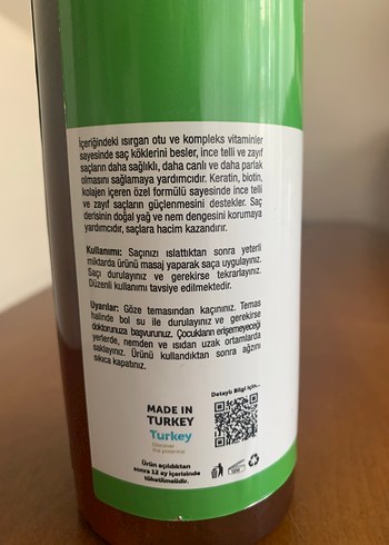Diğer Isırgan Otu & Keratin Bitkisel Şampuan 400ml