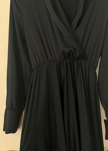 Siyah Uzun Kollu  Kadın Elbise - Görsel 2