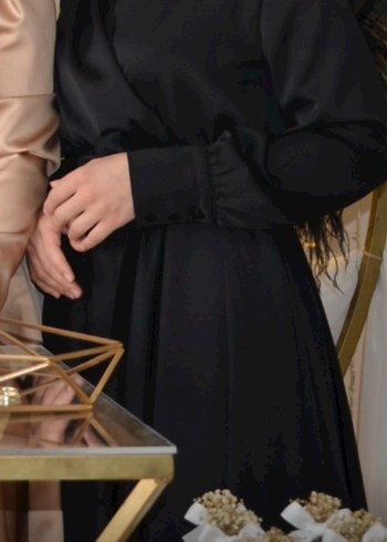 Siyah Uzun Kollu  Kadın Elbise - Görsel 4