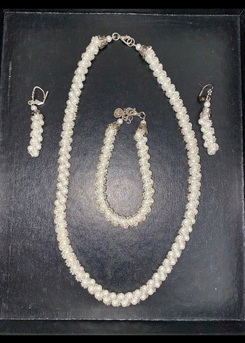 Uzun inci Kadın Kolye Seti - Görsel 2