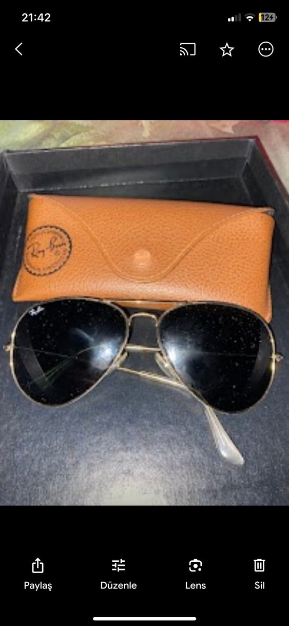Erkek  Klasik Altın Renkli Rayban Gözlük - Görsel 2
