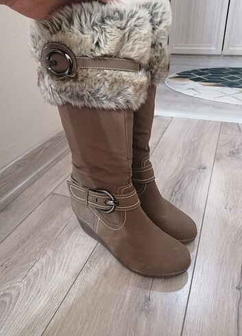 39 Beden camel Renk 39 numara kışlık bot 6cm topuklu