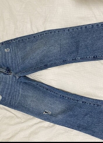 xs Beden Mavi Boru paça jean