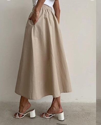Poplin Etek (bej)