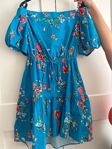 Koton Mavi Çiçekli Elbise