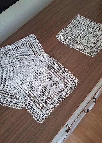 Geleneksel Beyaz Nakışlı Dantelli El İşi Örtü Banyo Takımı 4lü