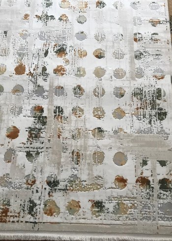 Beyaz Çok Renkli Puantiyeli Modern yolluk Halı - Görsel 3