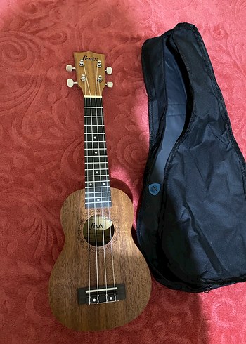 Koyu Kahverengi Ukulele ve Taşıma Çantası - Görsel 2