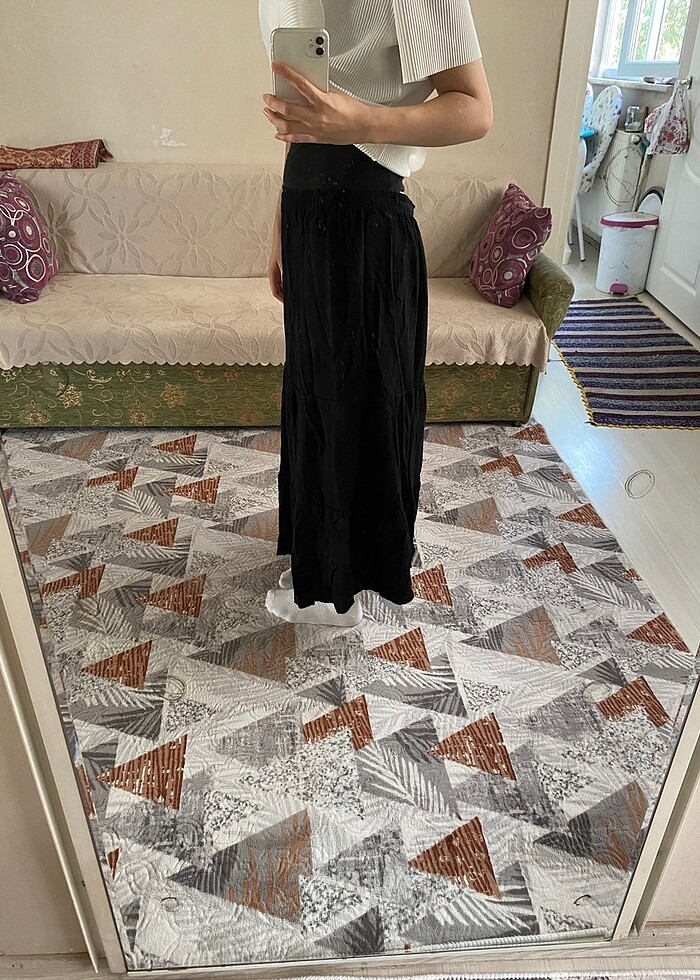 uzun Pinterest eteği siyah - Görsel 2