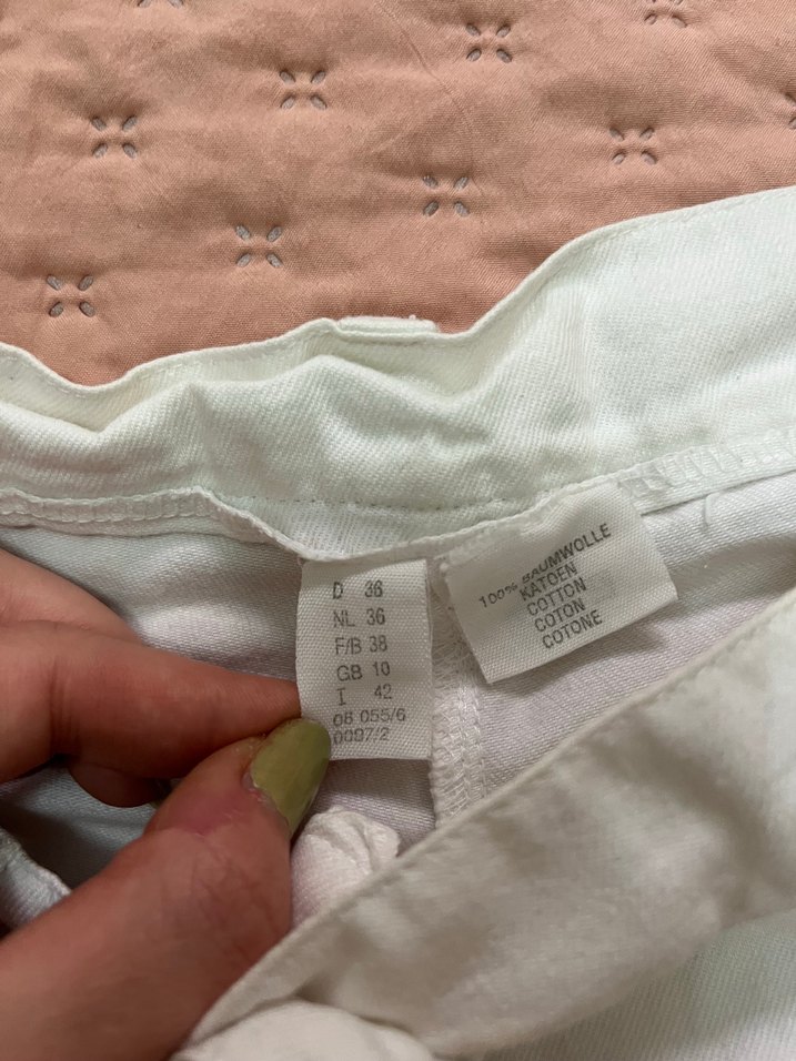 Beyaz keten Midi Şort - Görsel 3