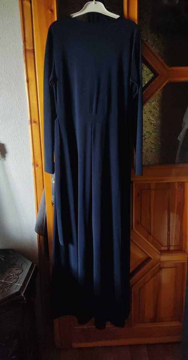 Düğmeli Lacivert Kadın Uzun tesettür Elbise - Görsel 2