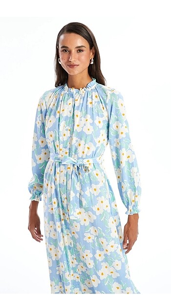LC Waikiki Lcw modest yeşil bisiklet yaka gömlek elbise