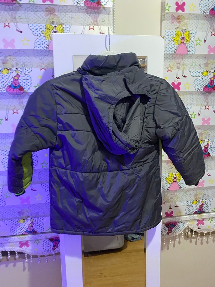 Düğmeli Gri Çocuk Mont - Görsel 2