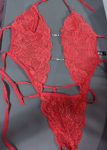 Kırmızı Dantelli Babydoll - Görsel 5