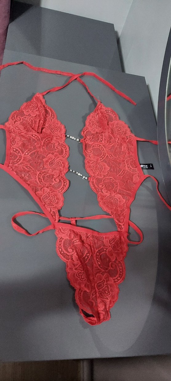 Kırmızı Dantelli Babydoll - Görsel 3