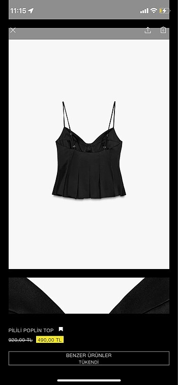 xs Beden zara top