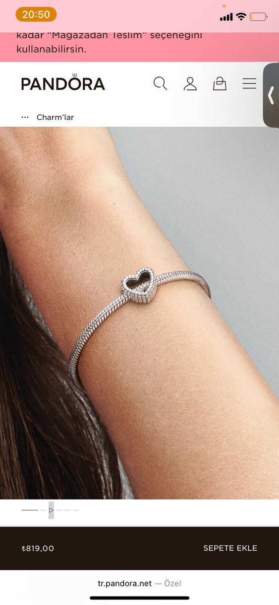 pandora kalpli charm - Görsel 2