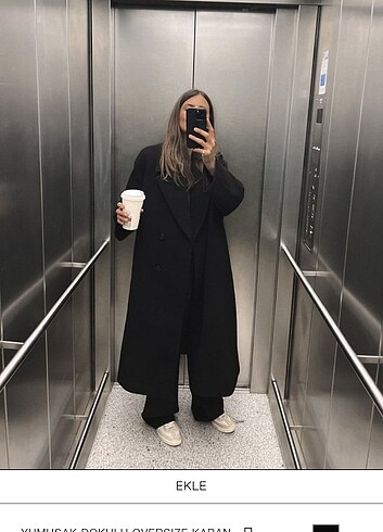 Zara Oversize Yumuşak Dokulu Kaban