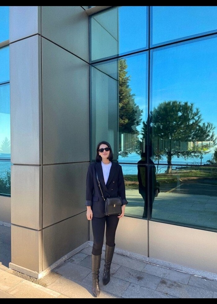 Siyah blazer ceket - Görsel 2