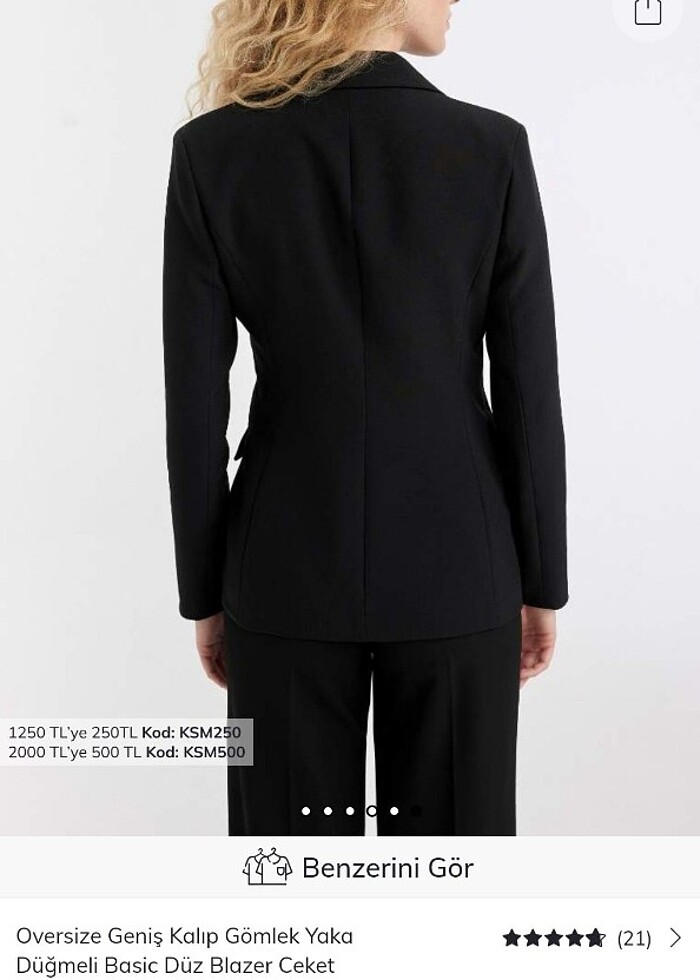 Siyah blazer ceket - Görsel 3