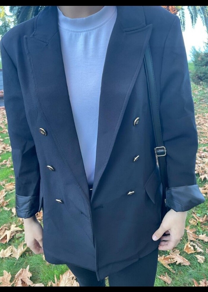 Siyah blazer ceket - Görsel 5