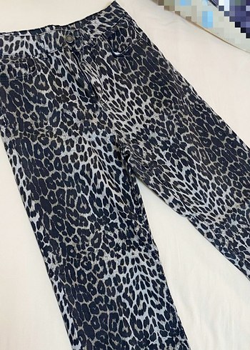 leopar desenli jean - Görsel 5