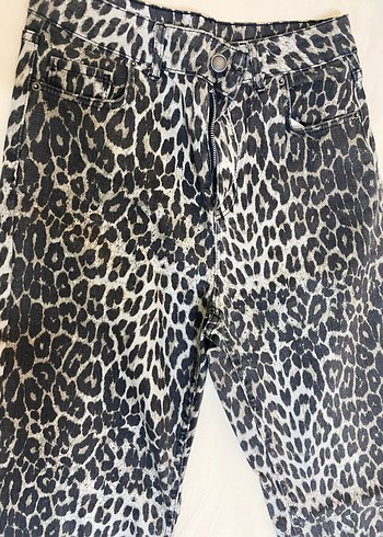 leopar desenli jean - Görsel 4