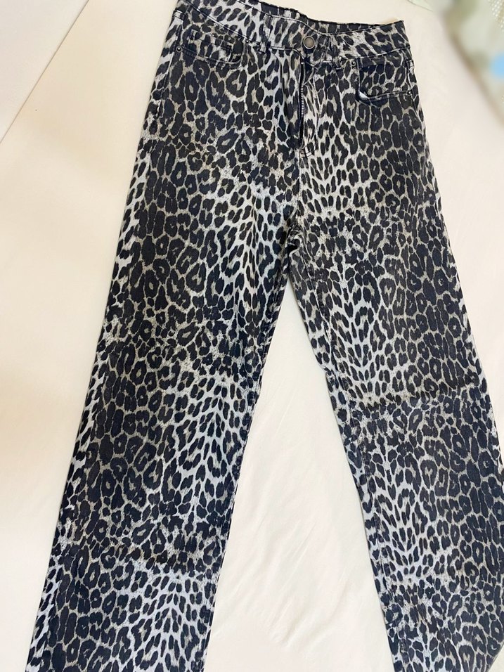 leopar desenli jean - Görsel 3