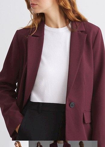 Bordo Blazer Ceket - Görsel 3
