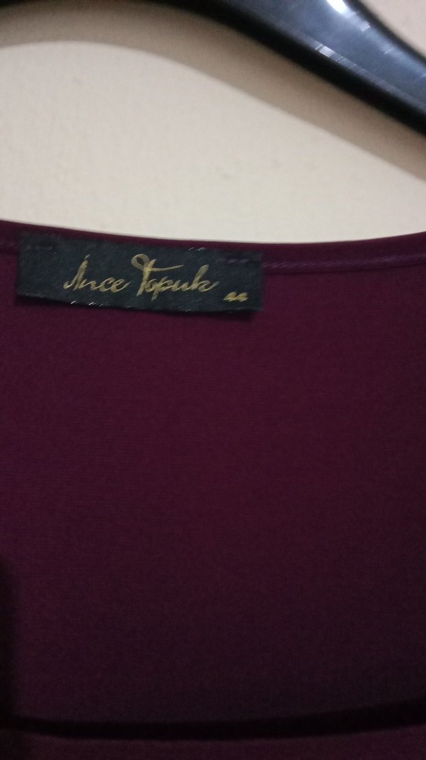 Bordo Kadın Midi Triko Elbise - Görsel 3