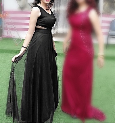 Zara Uzun tül siyah elbise