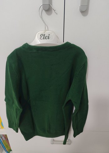 Yeşil geyik Nakışlı Erkek Çocuk Triko Kazak 5 6 yaş - Görsel 3