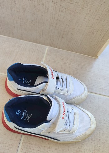 Beyaz Erkek Çocuk Spor Ayakkabı Velcro - Görsel 2