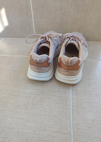 Bej Kadın Spor Ayakkabı Dolgu Topuklu - Görsel 3