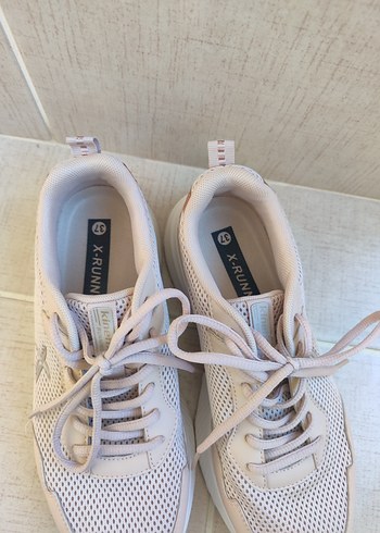 Bej Kadın Spor Ayakkabı Dolgu Topuklu - Görsel 4