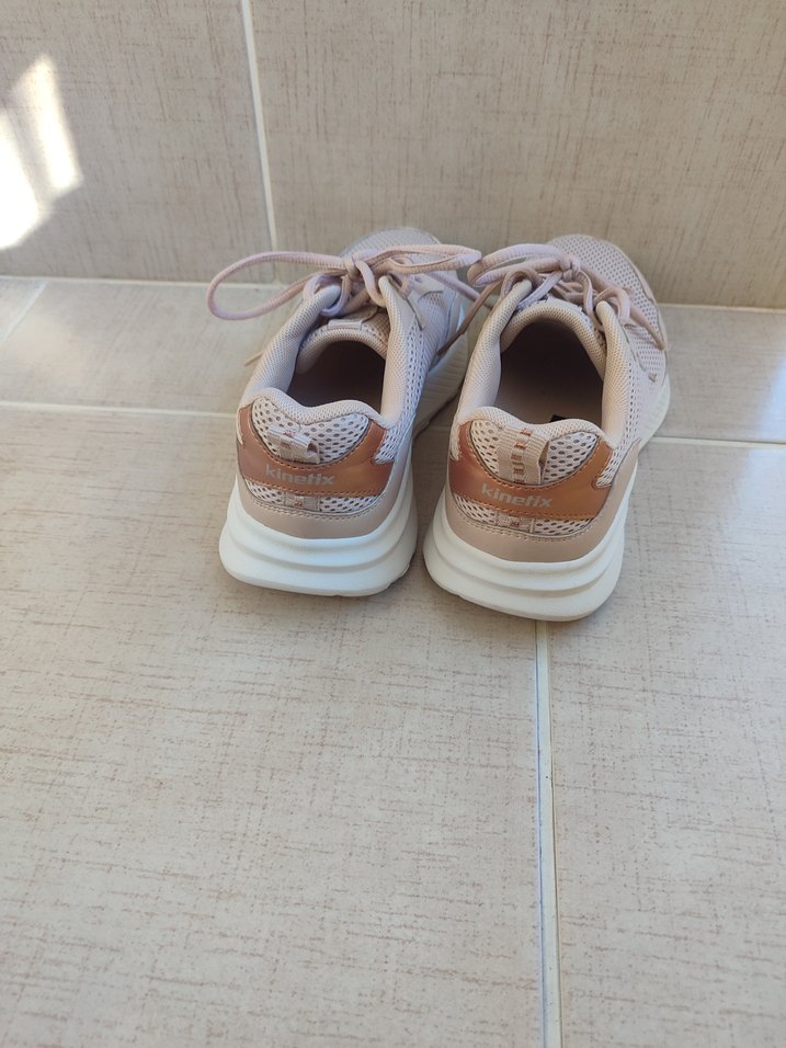 Bej Kadın Spor Ayakkabı Dolgu Topuklu - Görsel 3