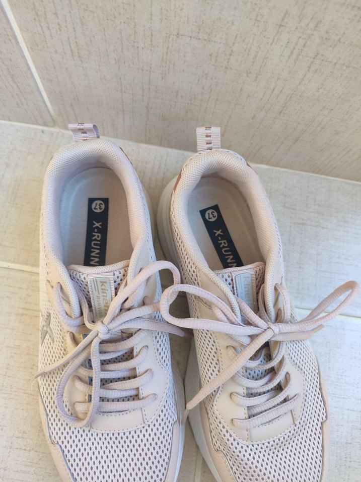 Bej Kadın Spor Ayakkabı Dolgu Topuklu - Görsel 4