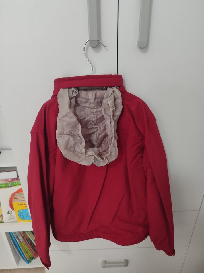 Erkek Çocuk Kırmızı Fermuarlı mevsimlik içi tüylü mont - Görsel 4