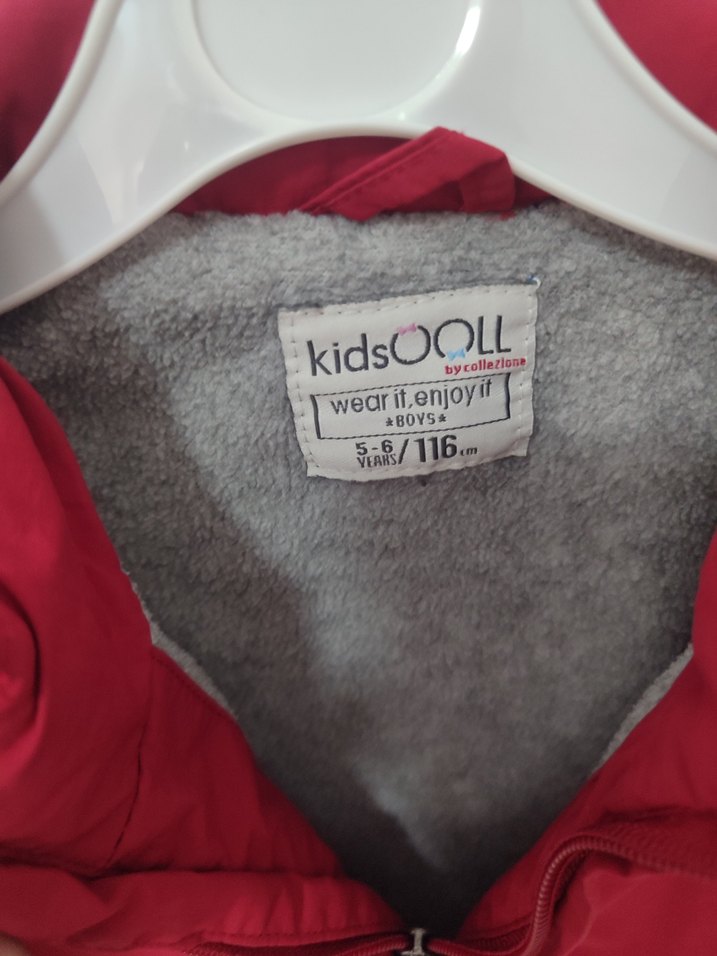 Erkek Çocuk Kırmızı Fermuarlı mevsimlik içi tüylü mont - Görsel 2