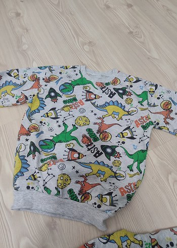 Çocuklar için Baskılı Gri Çok Renkli Takım 6yaş - Görsel 2