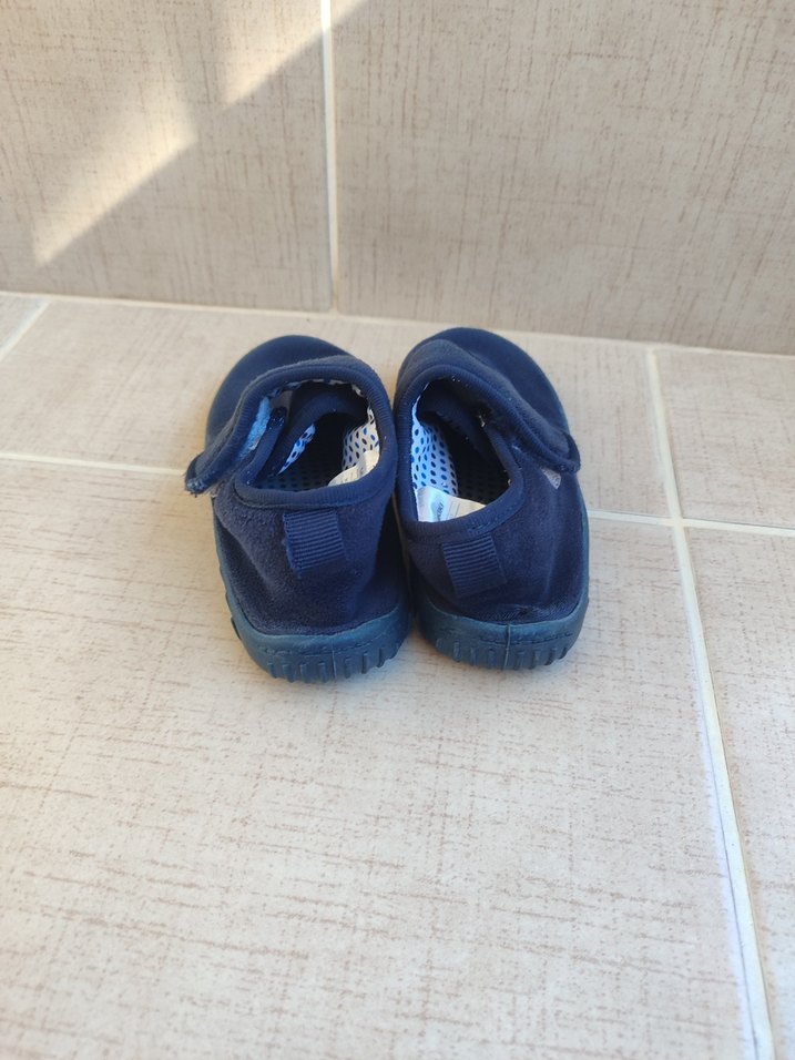 Mavi Erkek Çocuk Sıcak Terlik Velcro Bantlı panduf - Görsel 2