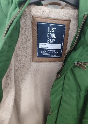 Düğmeli Koyu Yeşil Erkek Çocuk mont - Görsel 3