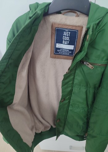 Düğmeli Koyu Yeşil Erkek Çocuk mont - Görsel 4