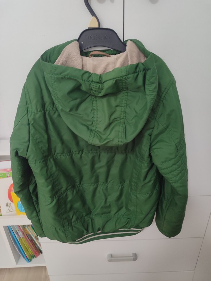 Düğmeli Koyu Yeşil Erkek Çocuk mont - Görsel 2