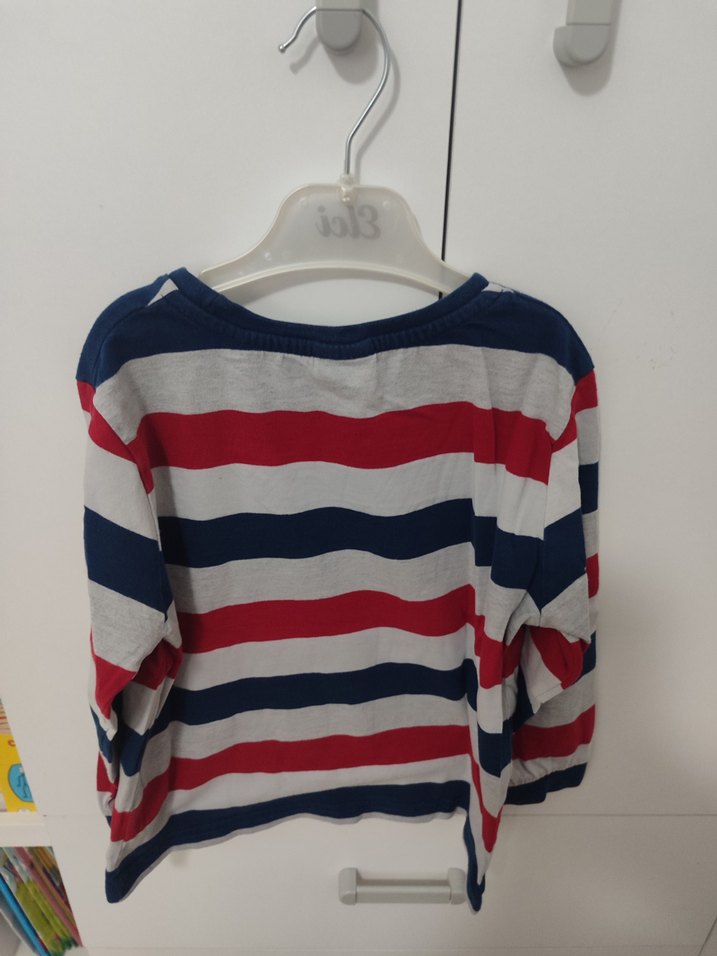 Çizgili Erkek Çocuk Uzun Kollu Pamuklu mevsimlik Kazak 5 6 yaş - Görsel 3